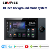 Sumwee 10 pouces Android 11 TUYA Smart Home Control Panel Zigbee Gateway Amplificador 2 zones 8X30W Speaker Outputs Wall Amplifier