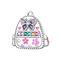 Reise-Stil Kreative Fahrrad-Kameratasche Perlenanhänger DIY Charms Schmuckherstellung Zubehör Armband Damen 925 Silber Schmuck Geschenk
