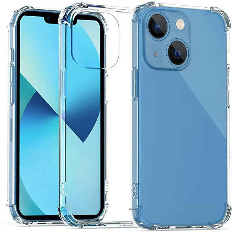 Custodia per telefono per iPhone serie 14 trasparente 1.5mm Cover trasparente in cristallo antiurto per iP 13 15 Plus Pro Max