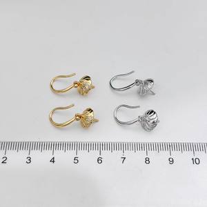 Accessoires en argent S925 pour la création de bijoux, plateau vide avec perles rondes de 9 à 15 mm et crochet d'oreille 22334 pour boucles d'oreilles en argent tendance - Product Image 4