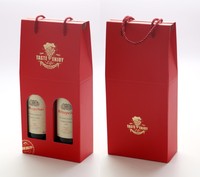 Boîtes cadeaux pour bouteilles de vin en carton recyclable avec logo personnalisé en relief, revêtement UV, laminage mat, carton rigide de luxe