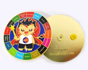 Medaglioni girevoli mascotte magia Wang design distintivo in smalto, ASNY 20 ° anniversario