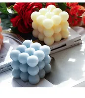 Vela romântica redonda de bolha de rubik, bolas de aromaterapia de bolha, colorida, perfumada, vela de cera de soja