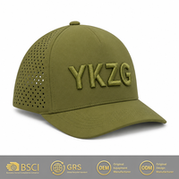 Groothandel op maat gemaakte logo 3D puff borduurwerk waterdichte Oxford performance baseball cap laser gesneden geperforeerde sport pet paarse kleur