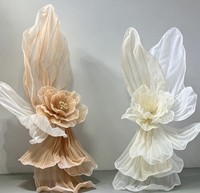Bunga Peony Organza Raksasa Buatan untuk Dekorasi Latar Panggung Pernikahan, Acara, Pesta, dan Pajangan Jendela Grosir