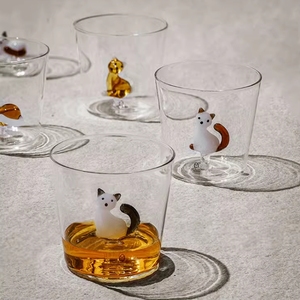 Taza de agua de cristal de gato lindo creativo personalizado taza transparente de mujer - Product Image 4