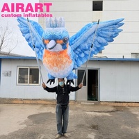 Marionnette gonflable décorative à thème animal, oiseau bleu, pour adultes