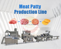 Ligne de production entièrement automatique de galettes de viande SUS304 pour hamburgers, galettes de bœuf et de poulet, avec formage, enrobage, friture et congélation