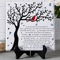WOODEXPE Plaque de condoléances, Cadeau commémoratif avec support en bois, pour la perte d'un membre du arbre généalogique, pour les funérailles