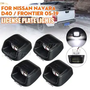 4PCS 2PCS Car IP67 18SMD 3W White LED License Plate Light pour Nissan Navara D40 2005-2016 Frontier 2005-2019 Accessoires