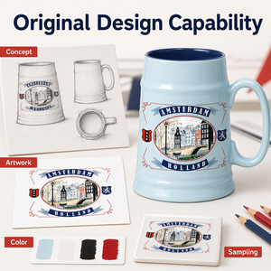 Chope à <span class=keywords><strong>bière</strong></span> en céramique souvenir d'<span class=keywords><strong>Amsterdam</strong></span>, personnalisée avec les monuments de la Hollande, en porcelaine, cadeau de voyage, OEM ODM, vente en gros - Product Image 4