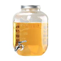 Distributeur d'eau de jus de boisson en verre à haute teneur en borosilicate Conteneur de cuve de Fermentation avec robinet et lèvre en bambou