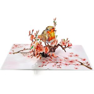 3D Bird Cherry Blossom Pop-Up Birthday Card For Women Wife Girl <b>Sister</b> Mum Valentines Day - Product Image 4