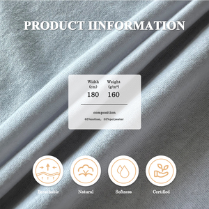 Özel CVC Tek Katlı Jersey Kumaş Yumuşak Nefes Alabilen Esnek Tüylenmez UV Korumalı Organik Örme Aktif Giyim - Product Image 3