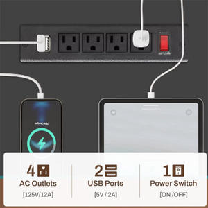 โต๊ะเล่นเกมรูปตัวแอลแบบพลิกกลับได้ทันสมัยพร้อมเต้าเสียบไฟ LED ชั้นวางของโต๊ะคอมพิวเตอร์ที่มีถาดรองคีย์บอร์ด - Product Image 4