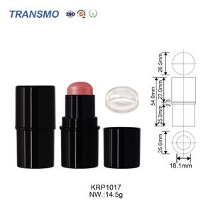 Emballage en plastique rond pour rouge à lèvres, blush et crème, avec bouchon à vis écologique et impression sérigraphique pour cosmétiques - Product Image 3