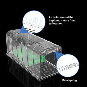 Caja de ratón viva de Venta caliente sin fabricantes de <span class=keywords><strong>veneno</strong></span> trampa de ratón de jaula de plástico humana para interiores - Product Image 5