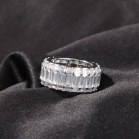 Bague carrée en or plaqué 18 carats avec zircon cubique pour femmes, hommes et unisexe, bijoux de haute qualité avec zirconium baguette, style hip-hop 2025