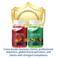 Gummies aux fruits et légumes sans sucre, marque privée OEM/ODM, avec plus de 40 fruits et légumes, 100 % végétaux, conformes aux normes européennes