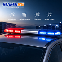 SENKEN Auto-Dachwarnleuchte Hochleistungs-Verkehrsnotfall-Lampe LED Linear-Lichtleiste mit Sirenen-Lautsprecher-Controller