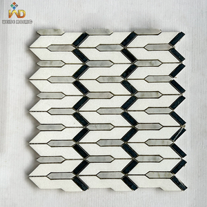 Carrelage mural en porcelaine imperméable à motif géométrique moderne rayé pour <span class=keywords><strong>crédence</strong></span> de salle de bain et décoration murale de fond de lavabo - Product Image 1