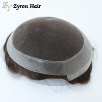 Perruque Homme Qualité Salon Australien en PU avec Fermeture en Dentelle, Cheveux Indiens Bruts, Toupet Homme AUS en Cheveux Humains