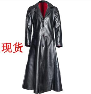 Ecowalson Abrigo Largo <span class=keywords><strong>de</strong></span> Cuero para Hombre, Estilo Gótico Punk, Chaqueta Larga <span class=keywords><strong>de</strong></span> Invierno, Abrigo <span class=keywords><strong>de</strong></span> <span class=keywords><strong>Vampiro</strong></span> Gótico, Capa <span class=keywords><strong>de</strong></span> Caballero Oscuro, Abrigo con Capucha Estilo Capa - Product Image 2