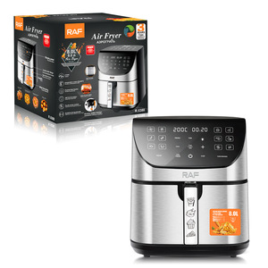 Friteuse à air chaud électrique 1700W, capacité 8L, système de chauffage rapide, circulation d'air à 360°, commande tactile pour la cuisine à domicile - Product Image 5