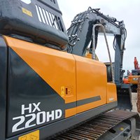 Pelle hydraulique Hyundai HX220HD d'occasion bien entretenue avec godet de 1 m et puissance de 120 000 W pour projets de carrière