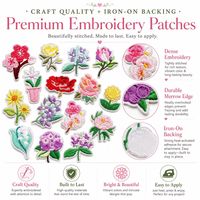 Prêts à expédier : Écussons brodés thermocollants ou à coudre, motifs floraux (Rose, Pivoine, Lotus, Lys, Tournesol, Œillet, Trèfle)