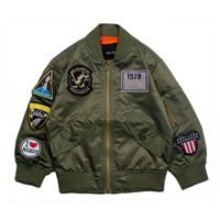 Blouson Bomber MA-1 Tendance Automne-Printemps Brodé sur le Devant pour Garçons et Filles, Coupe-Vent Imperméable Décontracté pour Activités de Plein Air, Style Baseball