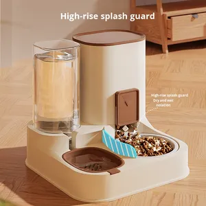 Combinado de Alimentador e Bebedouro Automático em Cerâmica, Dispensador de Água para Animais de Estimação em PP de Grau Alimentício, à Prova d'Água, Padrão Sólido, Origem Zhejiang - Product Image 3