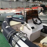 4.8m fibre de verre coque pliable gonflable nervure bateau 1.2mm PVC Sport Yacht pour les eaux océaniques lac pêche Hypalon plongeurs dérive