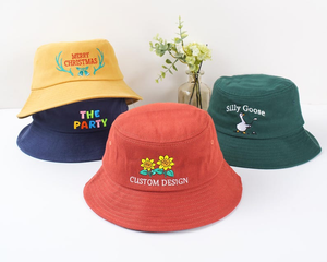 หมวกบักเก็ตปักลายตามสั่ง ผ้าแคนวาสคอตตอน ใส่ได้ทั้งชายหญิง สไตล์ลำลอง สำหรับฤดูใบไม้ผลิและฤดูร้อน ขนาด 56-58 ซม. ดีไซน์ด้านหน้า - Product Image 1