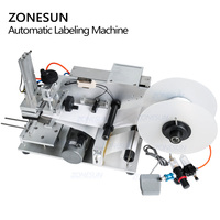ZONESUN ZS-TB60 semi-automatique pneumatique plat étiqueteuse côté supérieur bouchon de bouteille auto-adhésif autocollant étiquette applicateur