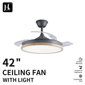 Ventilateur de plafond blanc de 42 pouces, ventilateur de plafond pour chambre à coucher avec lumières, télécommande et pales en PC rétractables, 3 couleurs modifiables - Product Image 3