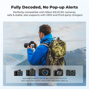 แบตเตอรี่กล้อง K&F Concept สำหรับ <span class=keywords><strong>Nikon</strong></span> Z5 Z5II Z6 Z6II ชุด <span class=keywords><strong>2</strong></span> ก้อน ความจุ 2520mAh รุ่น <span class=keywords><strong>Nikon</strong></span> EN-EL15 แบบชาร์จได้ ชนิด Type-C สำหรับกล้องดิจิตอล - Product Image 4