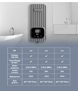 Calentador de Agua Instantáneo sin Tanque de 3.5kW/5.5kW, con Certificación CE, Funcionamiento Silencioso, para Dormitorio, Baño Adjunto, Ducha Eléctrica - Product Image 5