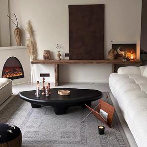 Table basse de salon bon marché en gros Table basse minimaliste noire galet - Product Image 1