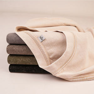 تي شيرت رجالي بوزن ثقيل 230 جرام، 100% قطن، مطبوع حسب الطلب، فضفاض وكبير الحجم، مع تطريز ثلاثي الأبعاد، محبوك ومعالج بالغسيل الحمضي بتصميم عتيق - Product Image 3