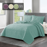 Couvre-lit matelassé à ultrasons en microfibre 3 pièces ensembles de couette préférés de qualité literie motif de fleurs de luxe