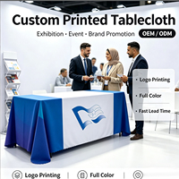 Nappe de table pliable de 6 pieds avec logo personnalisé, nappe promotionnelle, housse de table réutilisable pour la publicité d'expositions