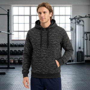 เสื้อฮู้ด AERO รุ่น Unisex สีดำลายมาร์เลด ผ้าเฟรนช์เทอร์รี่ถัก 100% ผ้าฝ้าย ทรงปกติ สวมใส่สบาย สไตล์สตรีทแวร์ เหมาะสำหรับฤดูหนาว มีกระเป๋า - Product Image 5