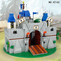 Jouet en briques en plastique pour enfants, mini figurine de chevalier antique, château médiéval, blocs de construction