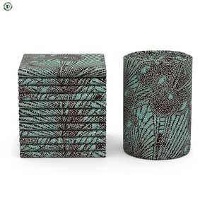 Tissu africain WaxPrint orné de strass Teal Brown Ankara Batik Design 100% coton pour l'artisanat de piste de mode <span class=keywords><strong>Pagne</strong></span> Premium - Product Image 2