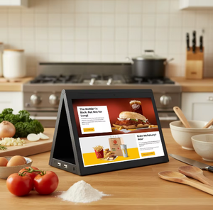 Nuevo Panel Digital <span class=keywords><strong>de</strong></span> Señalización con Pantalla Dual <span class=keywords><strong>de</strong></span> 10 Pulgadas, Pantalla LCD, Publicidad POE, Menú Táctil Pequeño <span class=keywords><strong>de</strong></span> Escritorio, Tableta Android NFC - Product Image 1