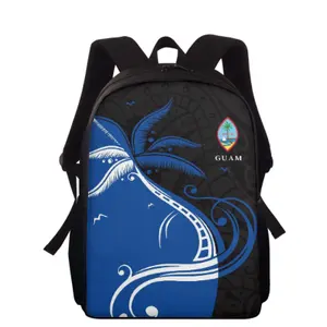 1MOQ Logo personnalisé grande capacité Guam drapeau impression sac à dos scolaire sac à dos de voyage polynésien sac d'école pour filles garçons livraison directe