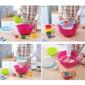 Kitchen Baking 10pcs <b>Measuring</b> Tools All in One Colorful Plastic Mixing Bowls <b>Measuring</b> Cups - Product Image 2