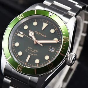 Reloj de Lujo Mecánico Parnis de 41 mm para Hombre, Caja de Acero Inoxidable, Correa de Cuero, Movimiento Automático Miyota - Product Image 2