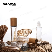 Flacon Roll-on en Verre Dépoli Coloré 5ml 15ml 30ml 50ml avec Bouchon en Bambou pour Sérum Déodorant – Contenant Rechargeable
